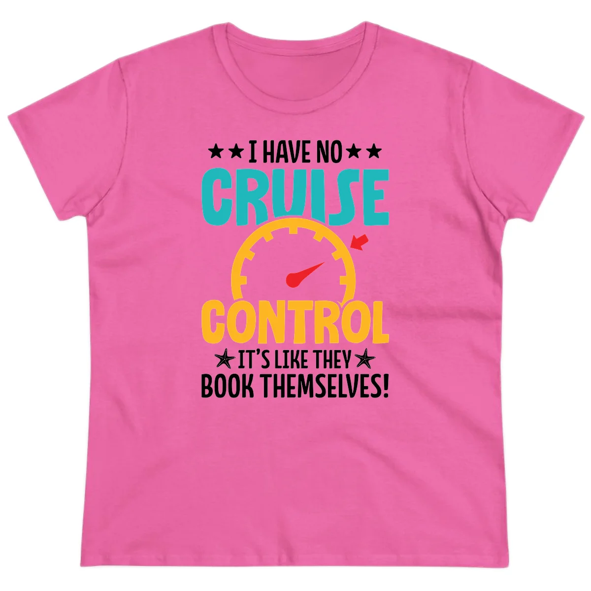 No Cruise Control Ladies Cruise Tee in Azalea
