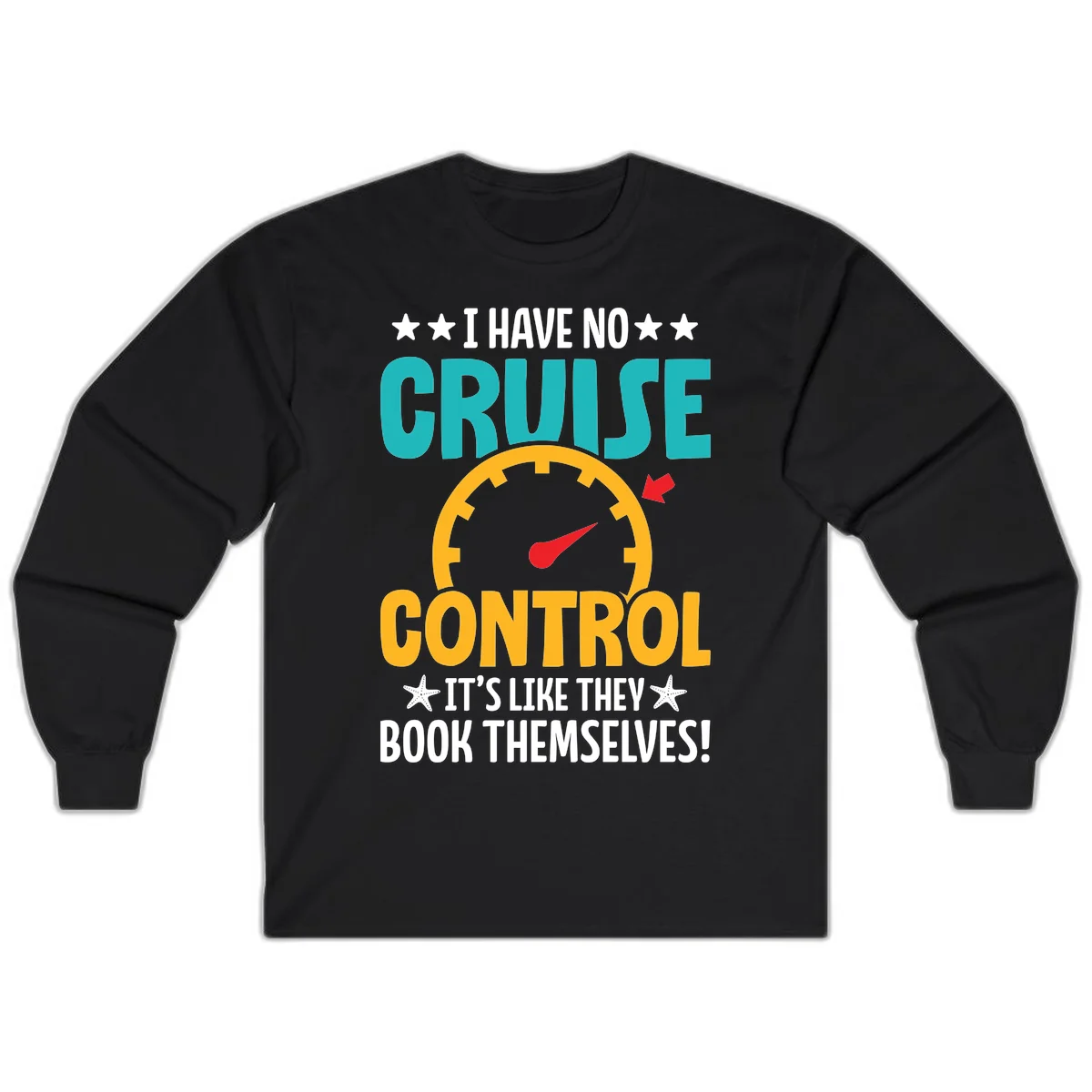 No Cruise Control Long Sleeve Shirt in Black