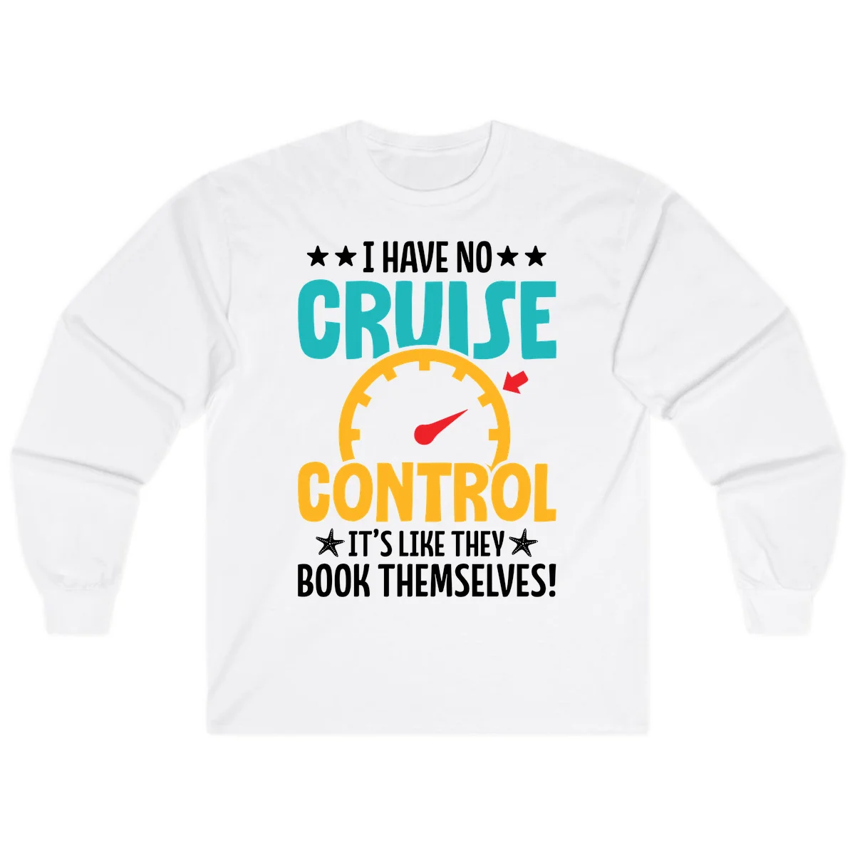 No Cruise Control Long Sleeve Shirt in White