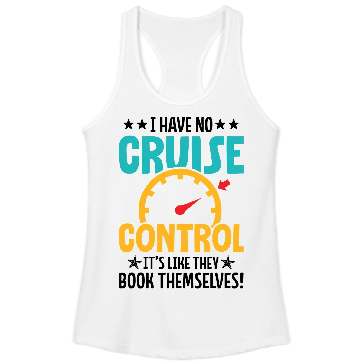 No Cruise Control Ladies Tank Top in White