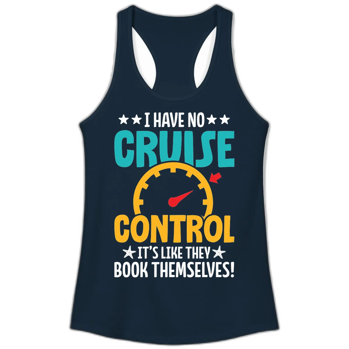 No Cruise Control Ladies Tank Top in Solid Midnight Navy