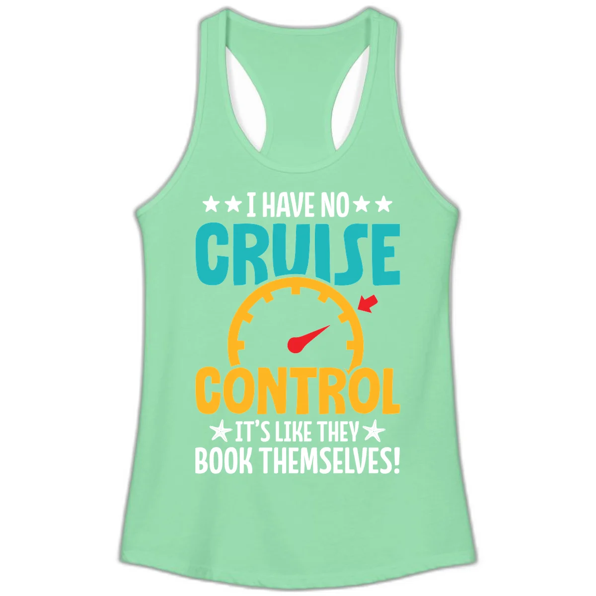No Cruise Control Ladies Tank Top in Solid Mint