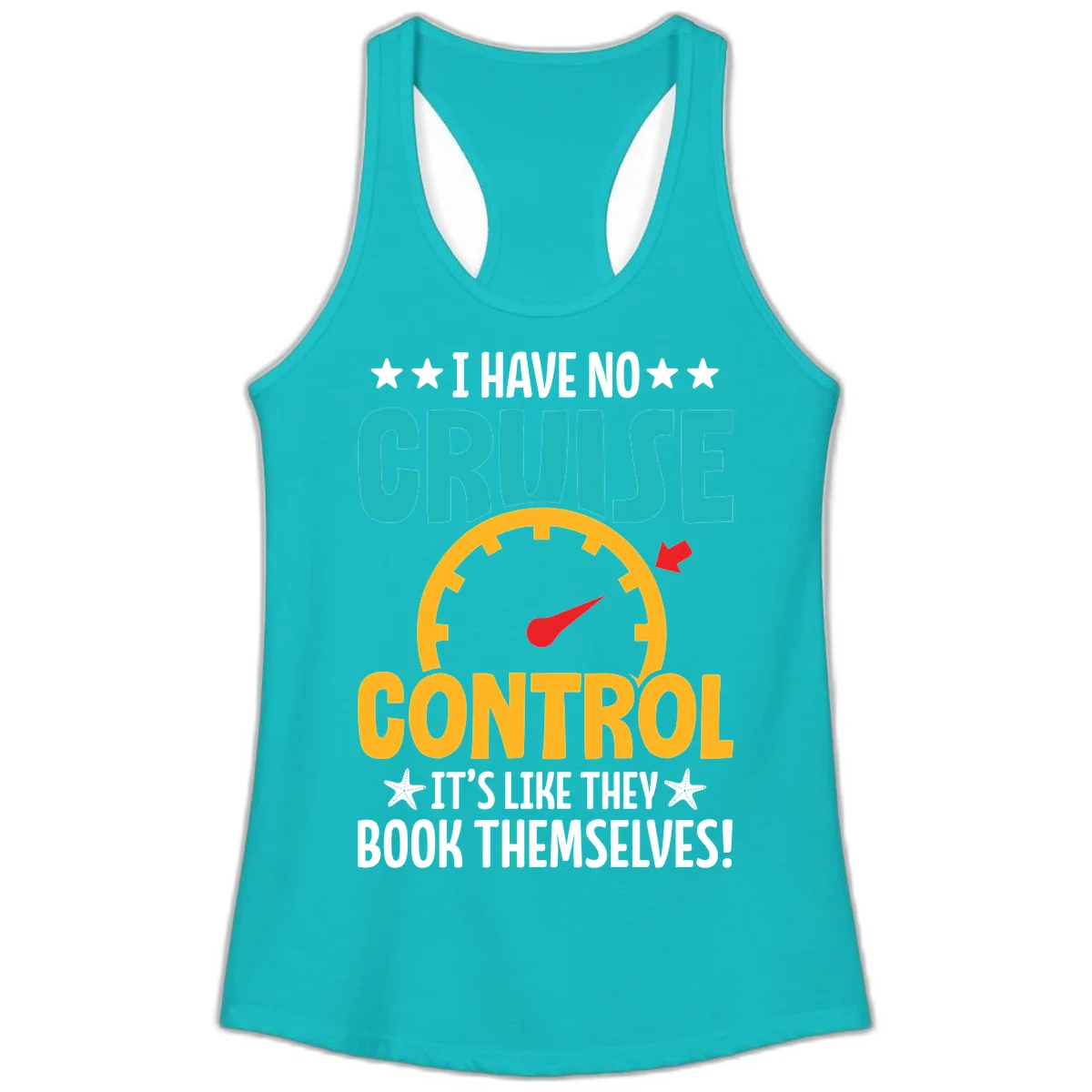 No Cruise Control Ladies Tank Top in Tahiti Blue