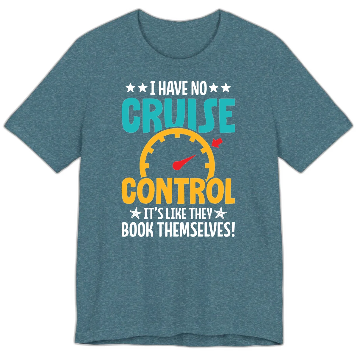 No Cruise Control Premium Cruise Tee in Heather Deep Teal