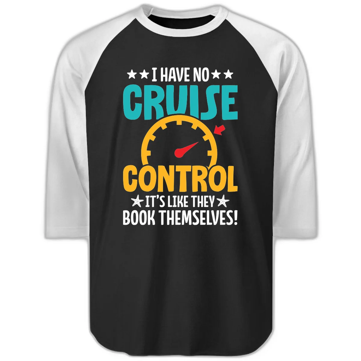 No Cruise Control Raglan 3/4 Sleeve in Black White