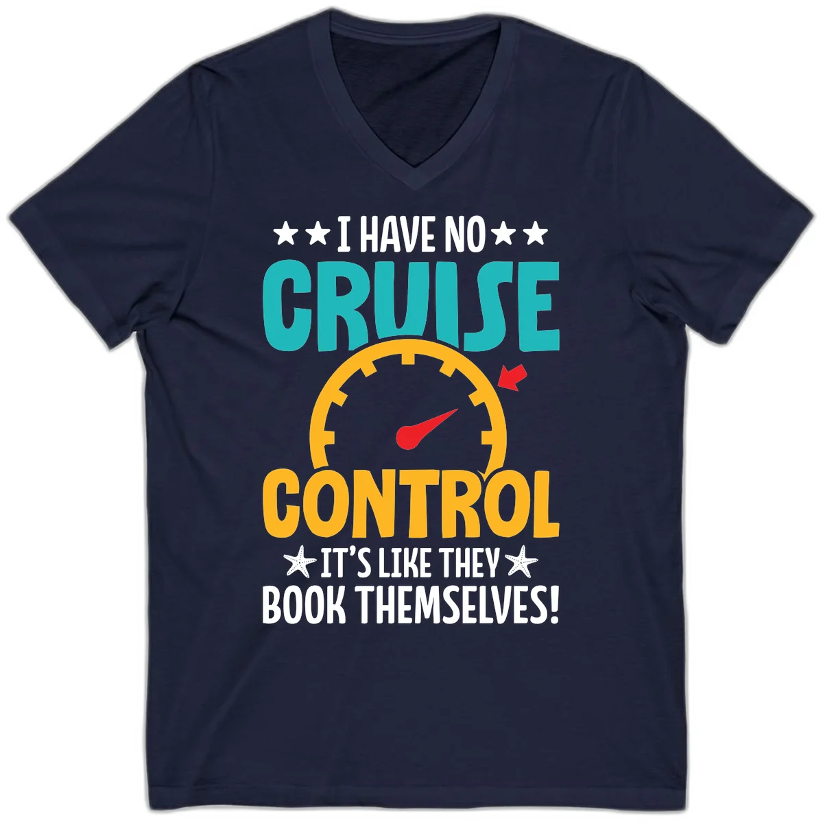 No Cruise Control V-Neck Cruise Tee in Navy