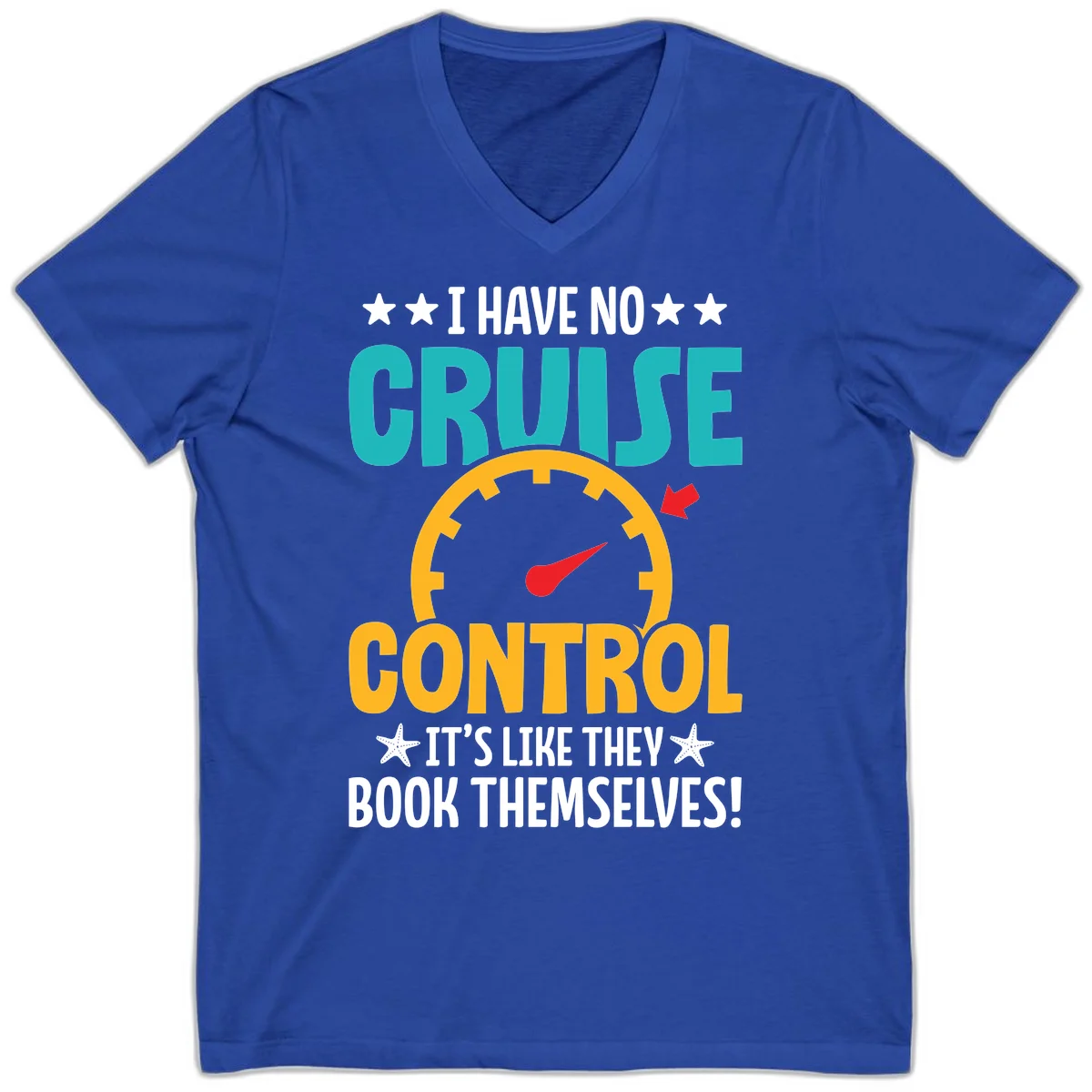 No Cruise Control V-Neck Cruise Tee in True Royal