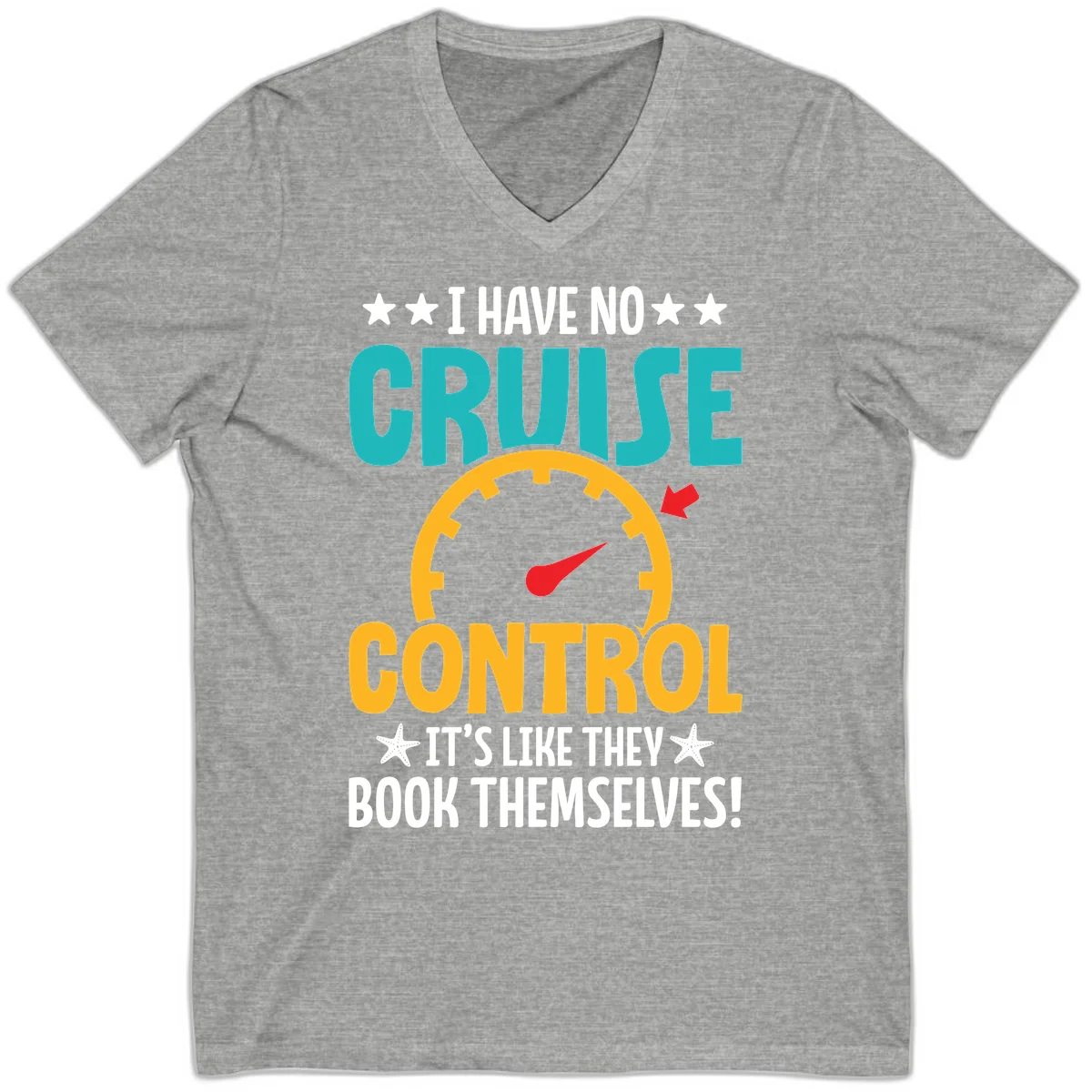 No Cruise Control V-Neck Cruise Tee in Athletic Heather