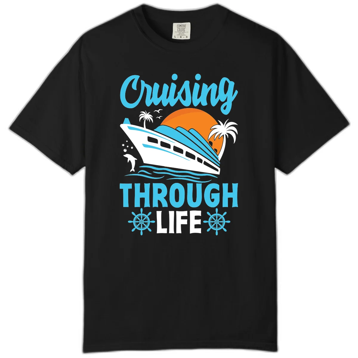 Cruising Through Life Comfort Color T-Shirt in Black