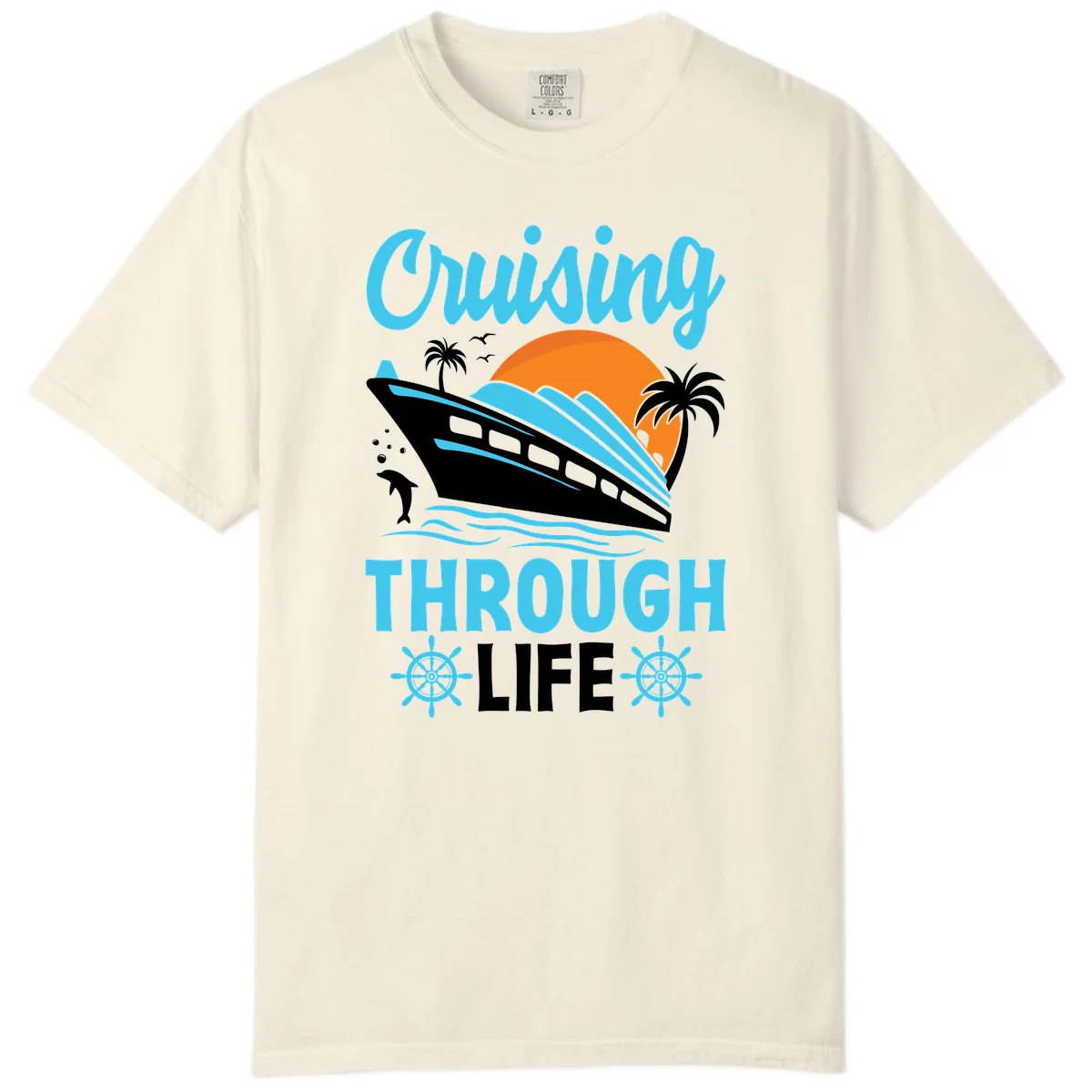 Cruising Through Life Comfort Color T-Shirt in Ivory