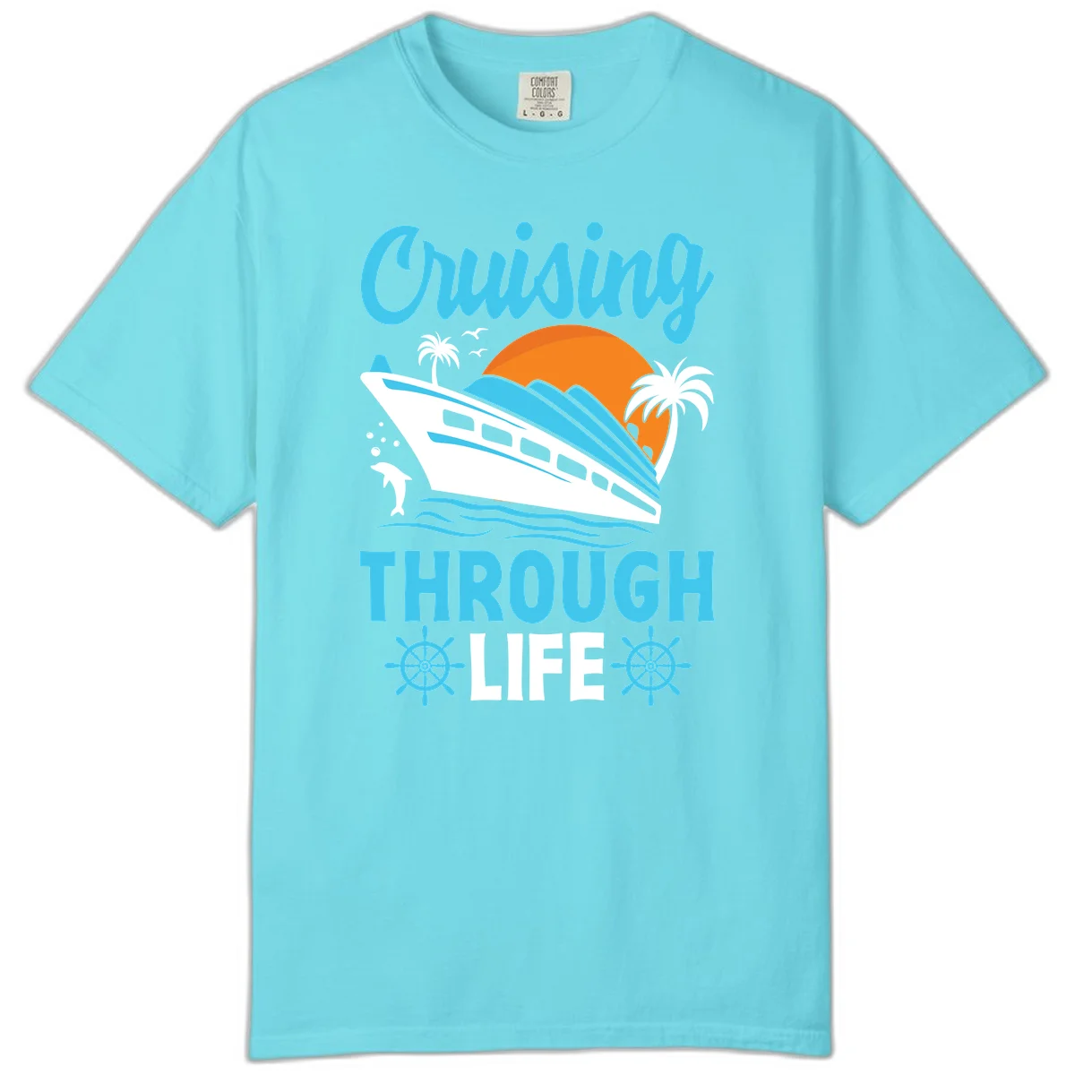 Cruising Through Life Comfort Color T-Shirt in Lagoon Blue