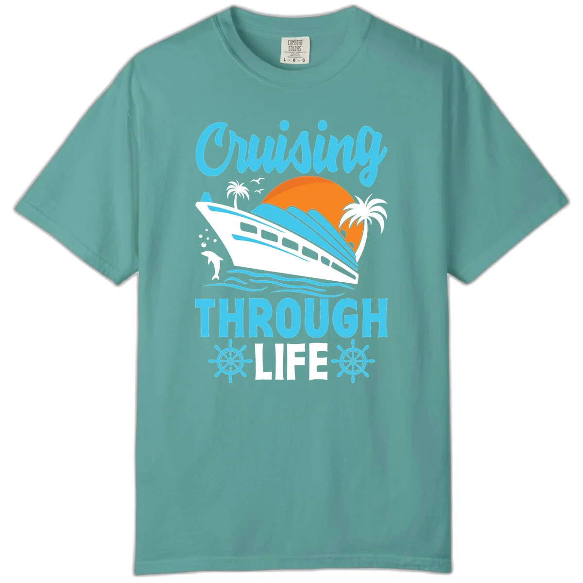 Cruising Through Life Comfort Color T-Shirt in Seafoam