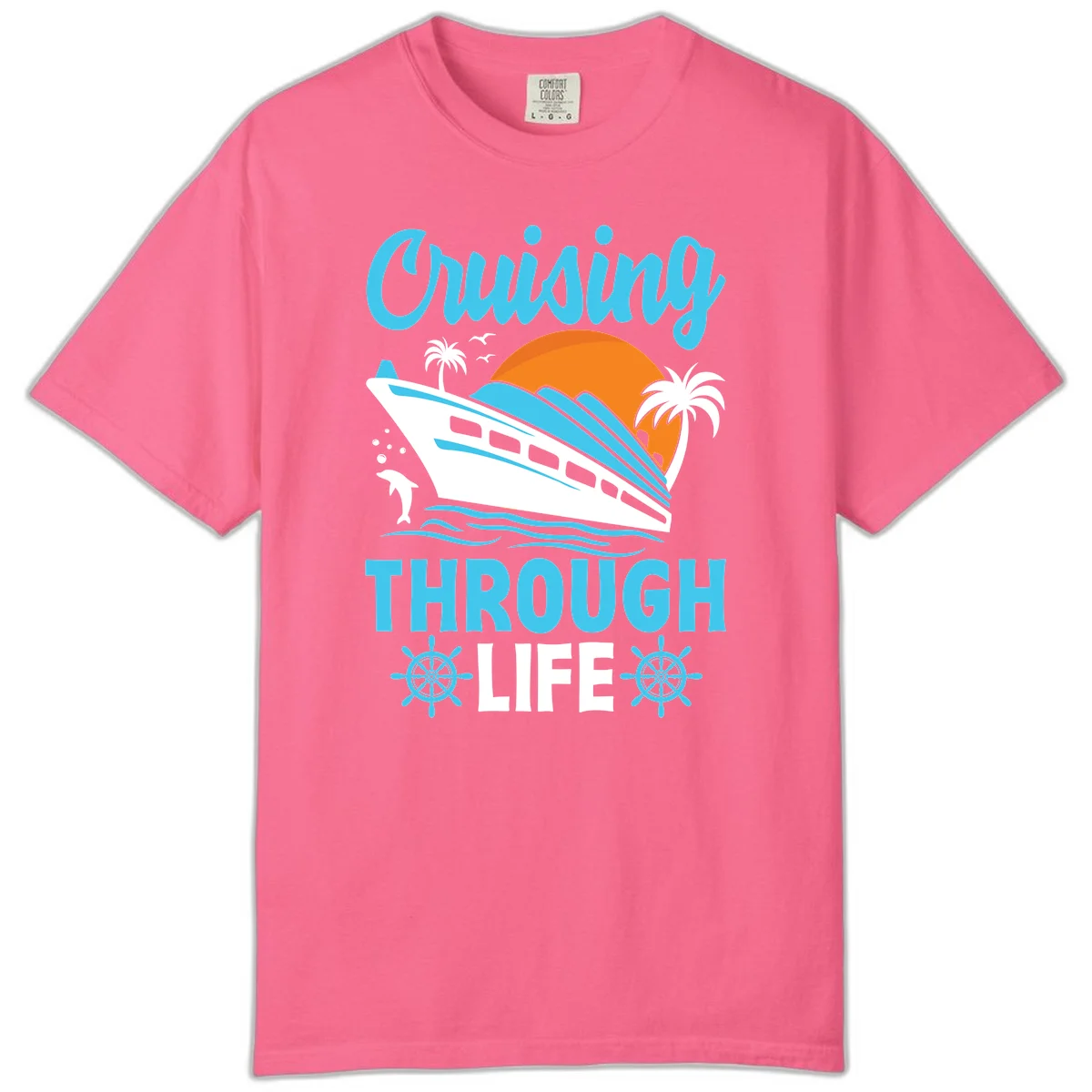 Cruising Through Life Comfort Color T-Shirt in Crunchberry