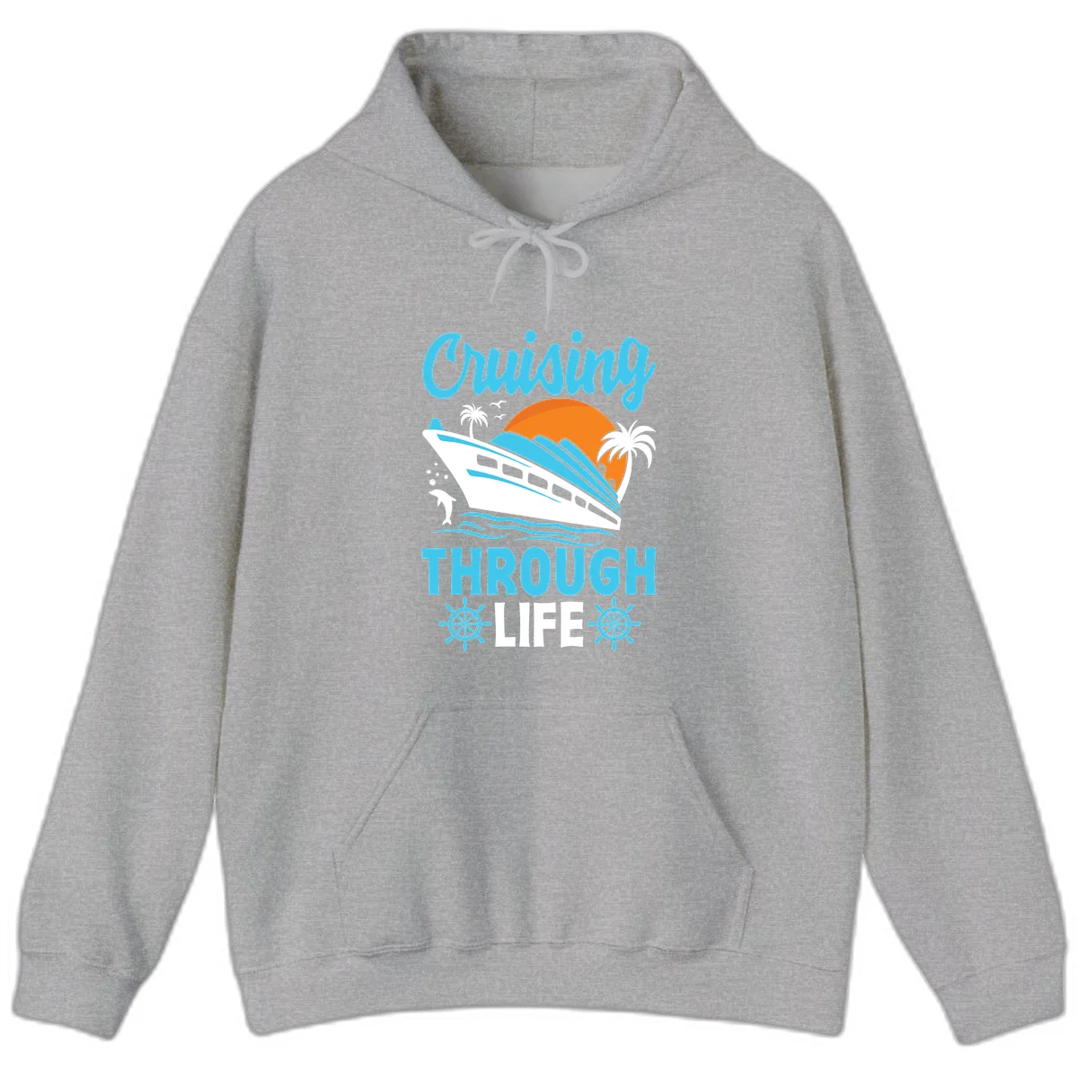 Cruising Through Life Hoodie - Vacation Mode in Sport Grey