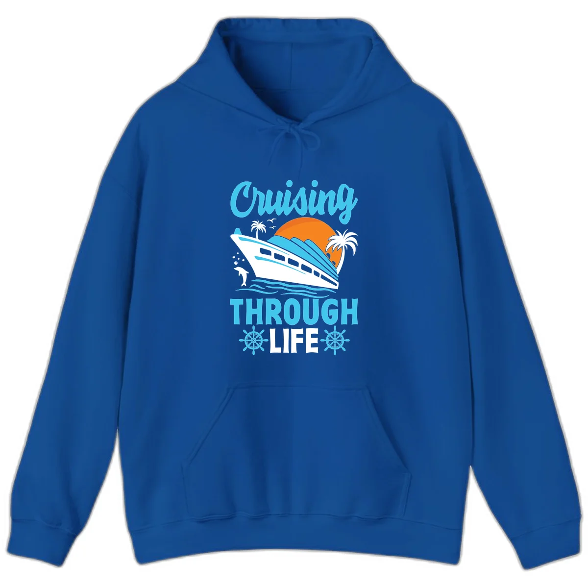 Cruising Through Life Hoodie - Vacation Mode in Royal