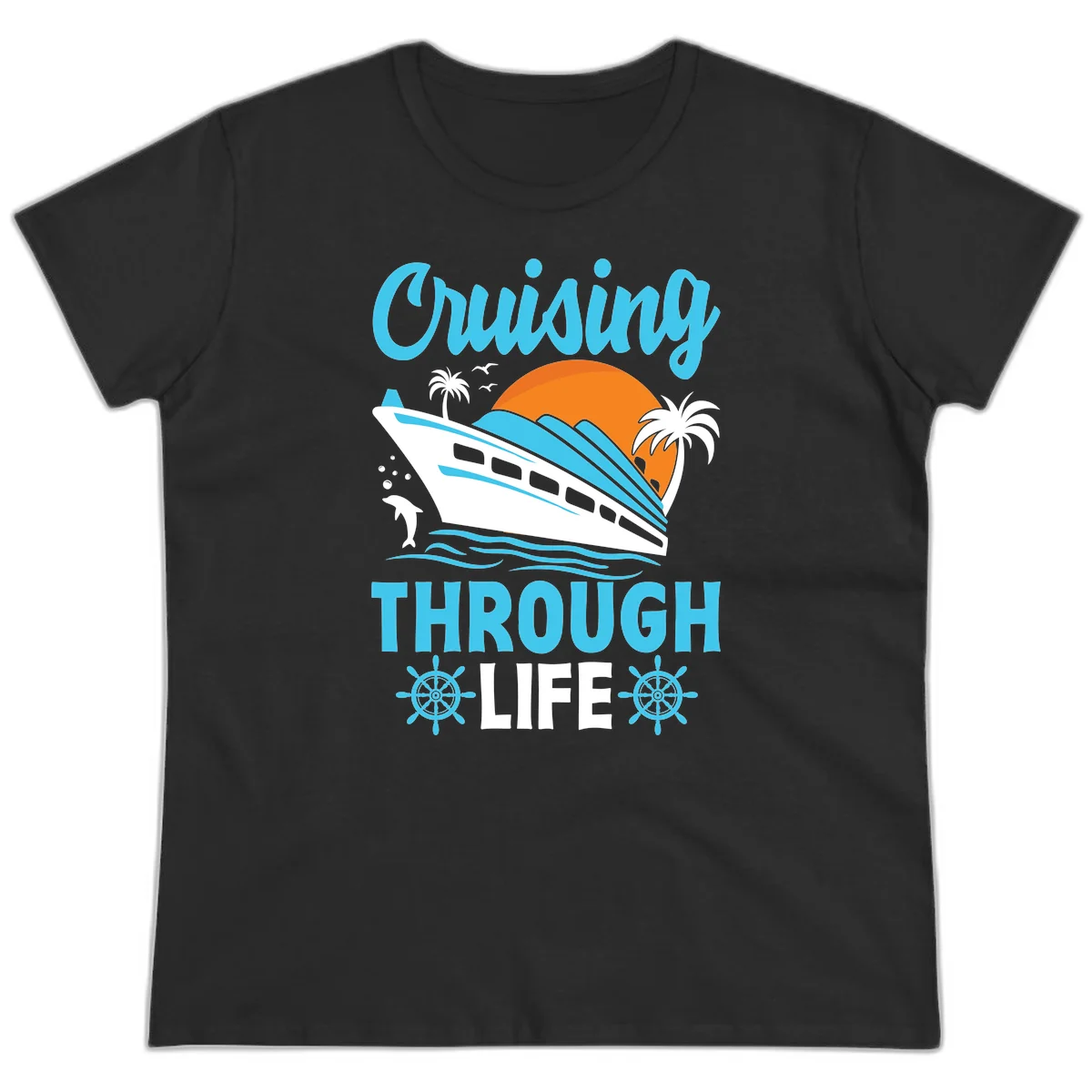 Cruising Through Life Ladies Tee - Cruise Vibe in Black