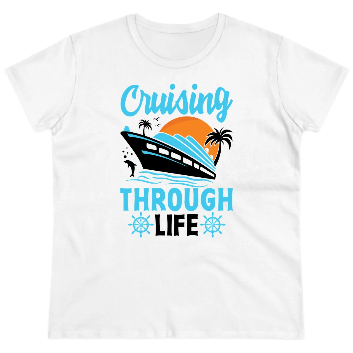 Cruising Through Life Ladies Tee - Cruise Vibe in White
