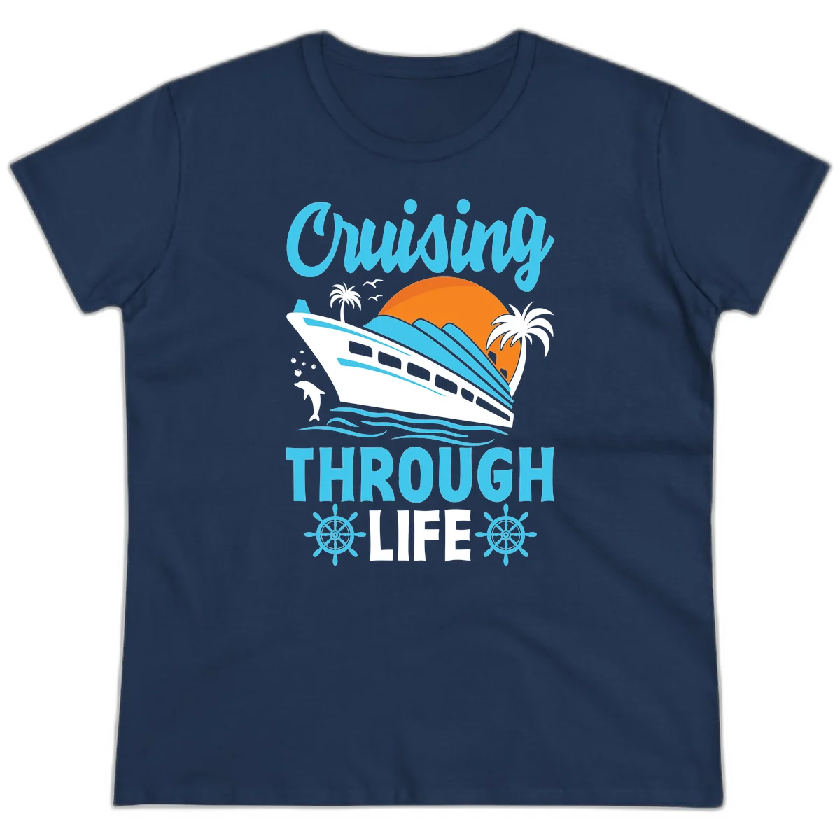 Cruising Through Life Ladies Tee - Cruise Vibe in Navy