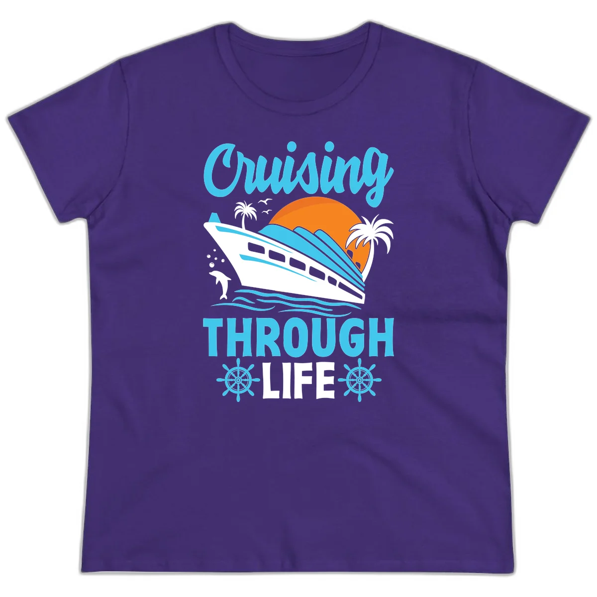 Cruising Through Life Ladies Tee - Cruise Vibe in Purple