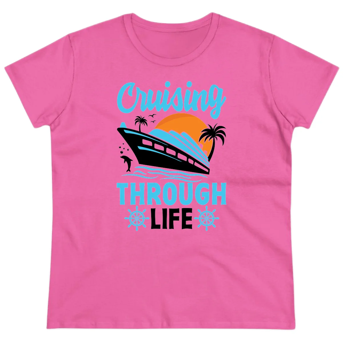 Cruising Through Life Ladies Tee - Cruise Vibe in Azalea