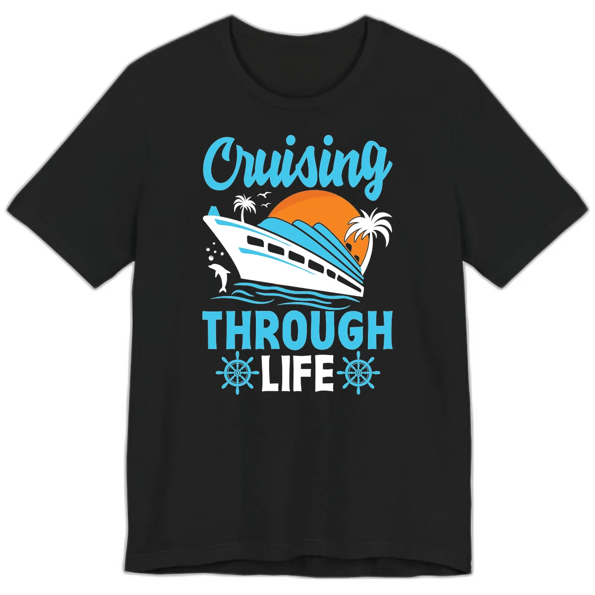 Cruising Through Life Premium T-Shirt - Vacation Ready in Black