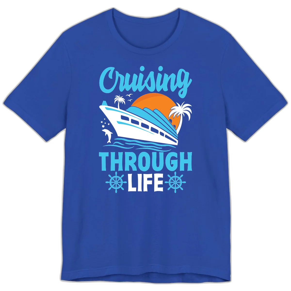 Cruising Through Life Premium T-Shirt - Vacation Ready in True Royal