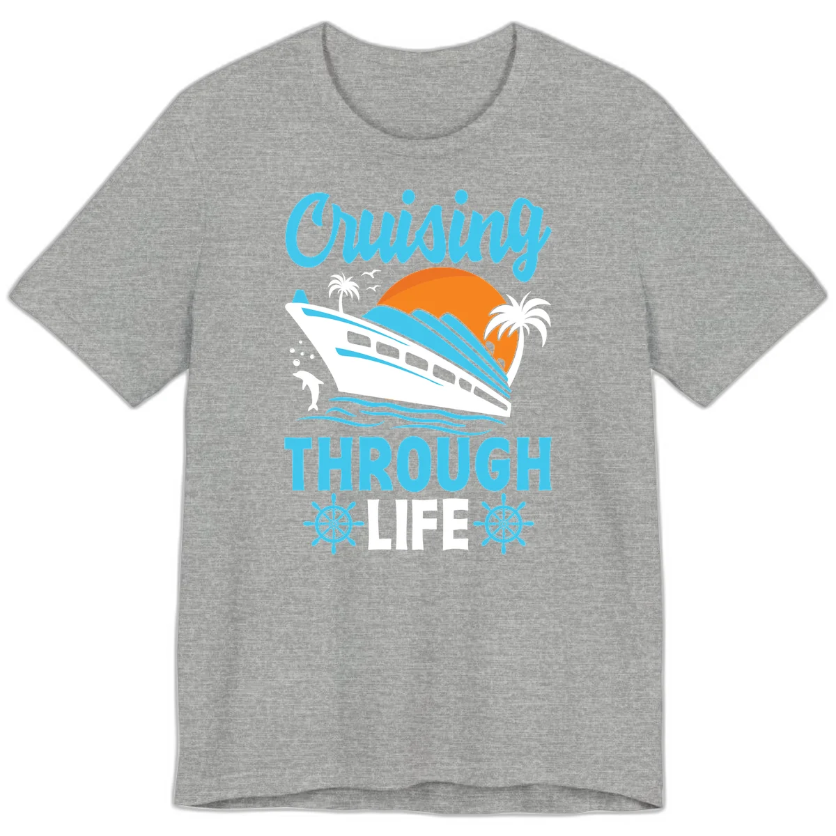 Cruising Through Life Premium T-Shirt - Vacation Ready in Athletic Heather