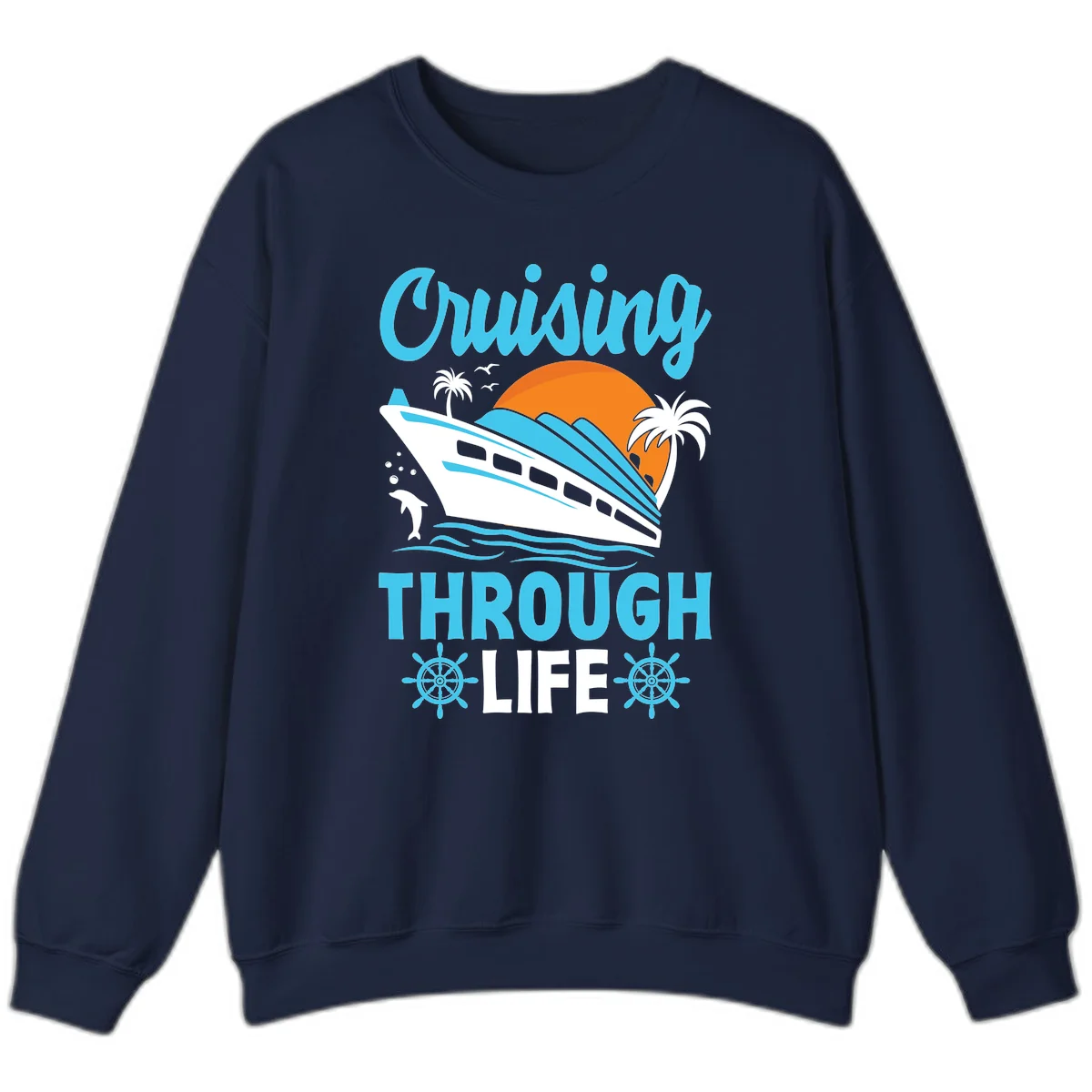Cruising Through Life Sweatshirt - Cozy Cruise in Navy