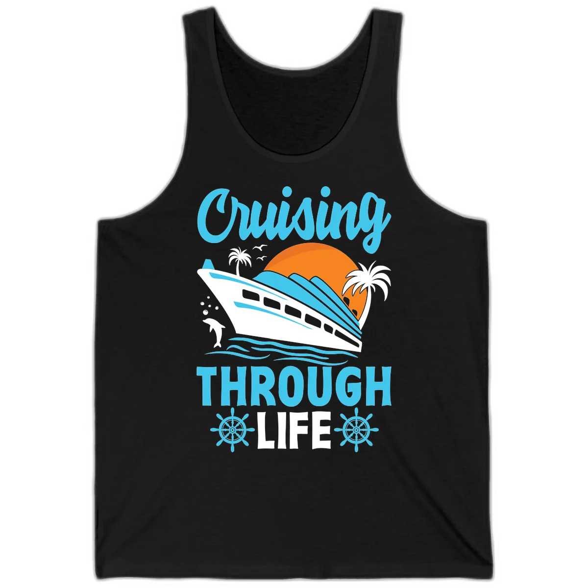 Cruising Through Life Tank Top - Sunny Cruise in Black