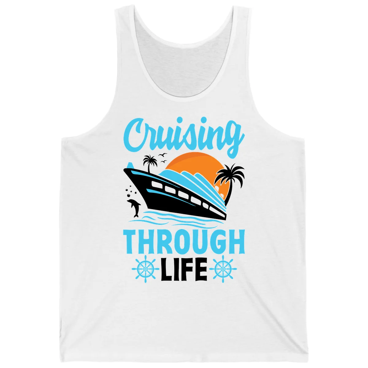 Cruising Through Life Tank Top - Sunny Cruise in White