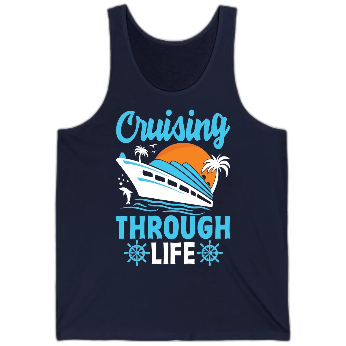 Cruising Through Life Tank Top - Sunny Cruise in Navy