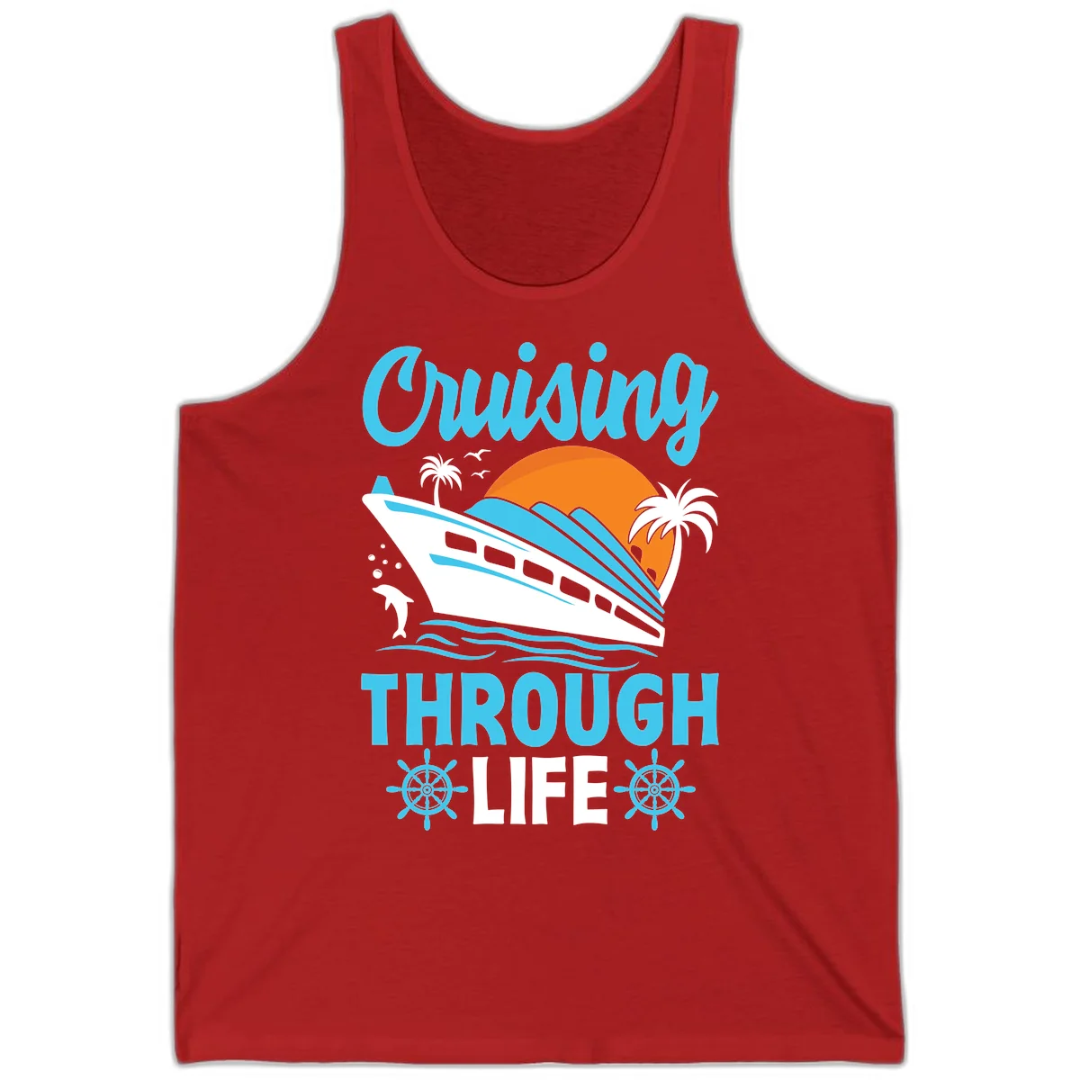 Cruising Through Life Tank Top - Sunny Cruise in Red