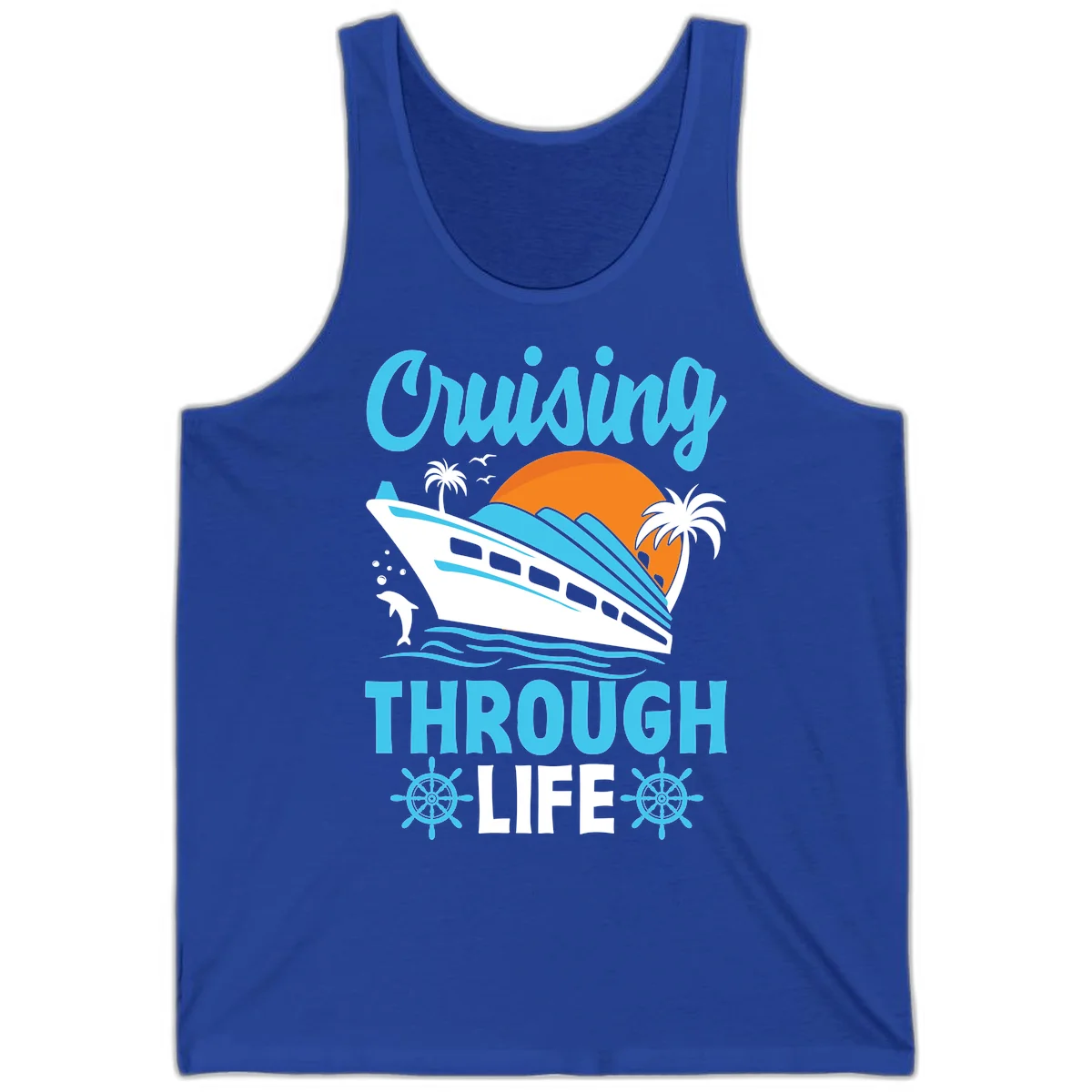 Cruising Through Life Tank Top - Sunny Cruise in True Royal
