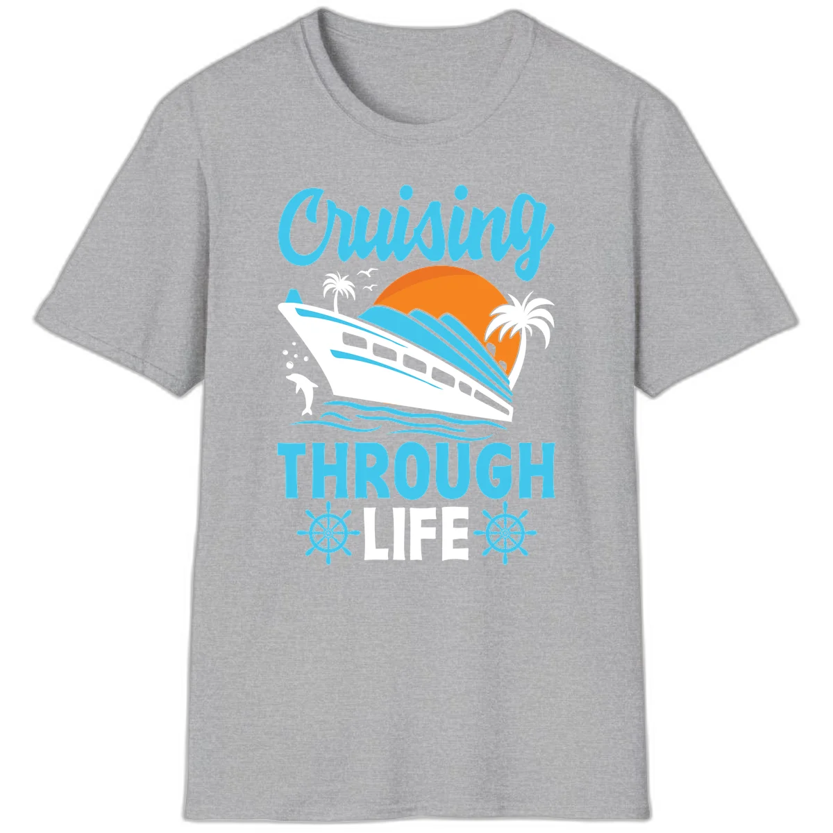 Cruising Through Life T-Shirt - Your Next Vacation Vibe in Sport Grey