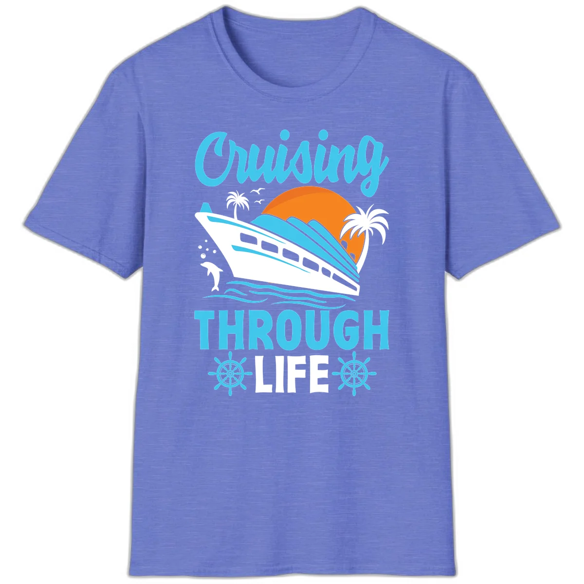 Cruising Through Life T-Shirt - Your Next Vacation Vibe in Heather Royal