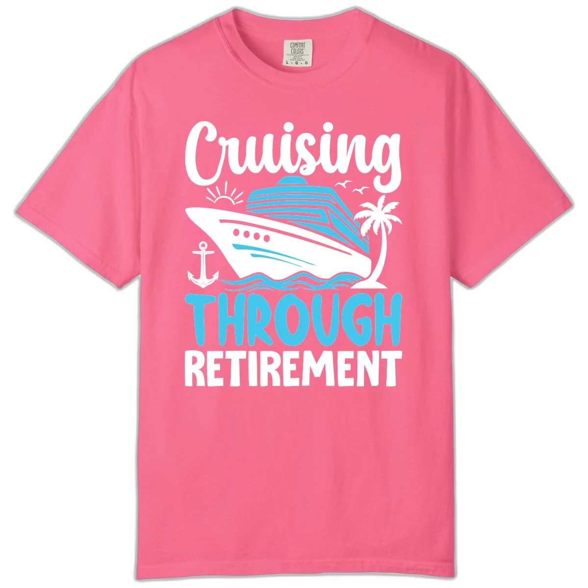 Cruising Through Retirement Comfort Color T-Shirt in Crunchberry