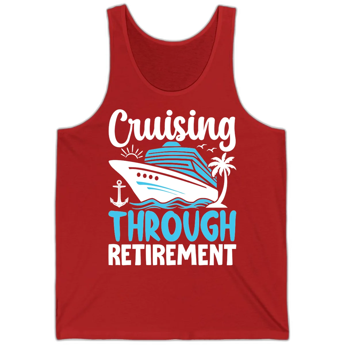 Cruising Through Retirement Tank in Red