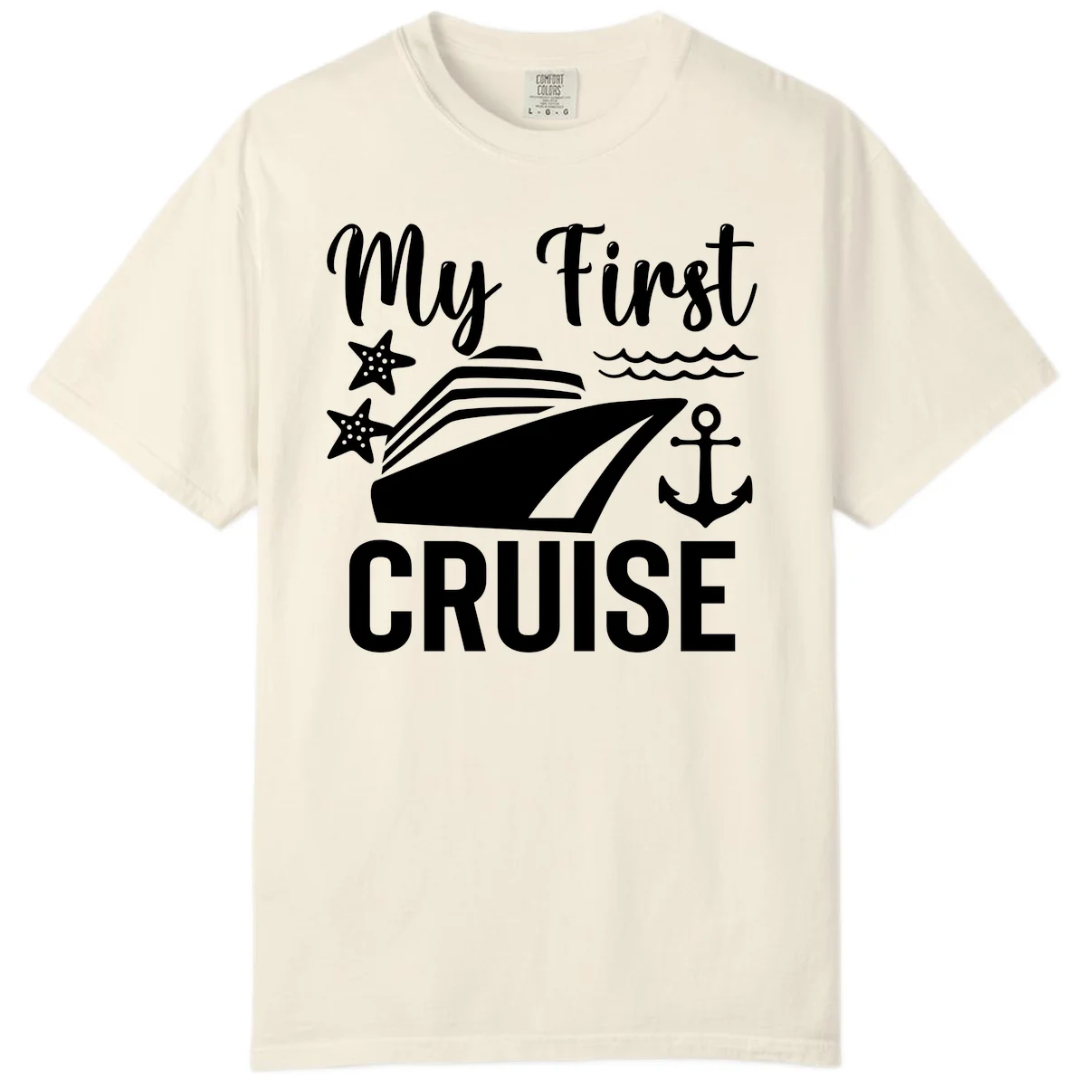 My First Cruise Comfort Color T-Shirt for Newbies in Ivory