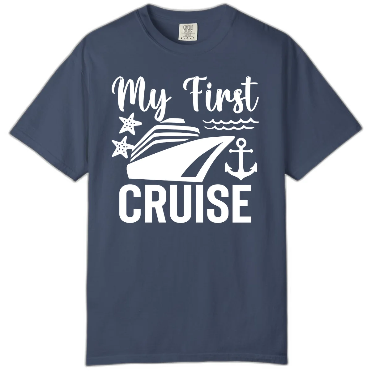 My First Cruise Comfort Color T-Shirt for Newbies in Midnight