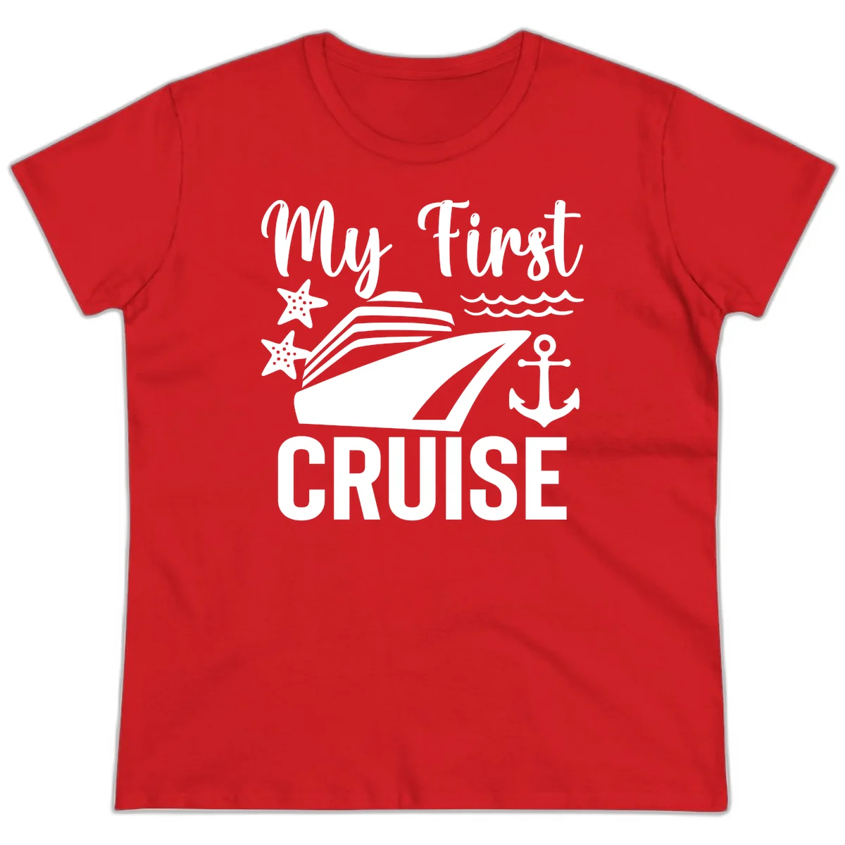 My First Cruise Ladies Tee - Women's Fit in Red