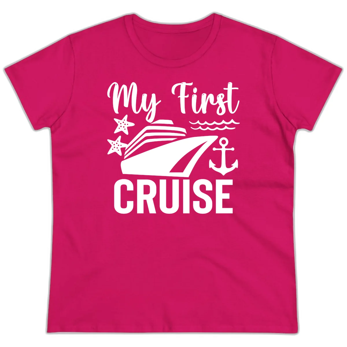 My First Cruise Ladies Tee - Women's Fit in Heliconia