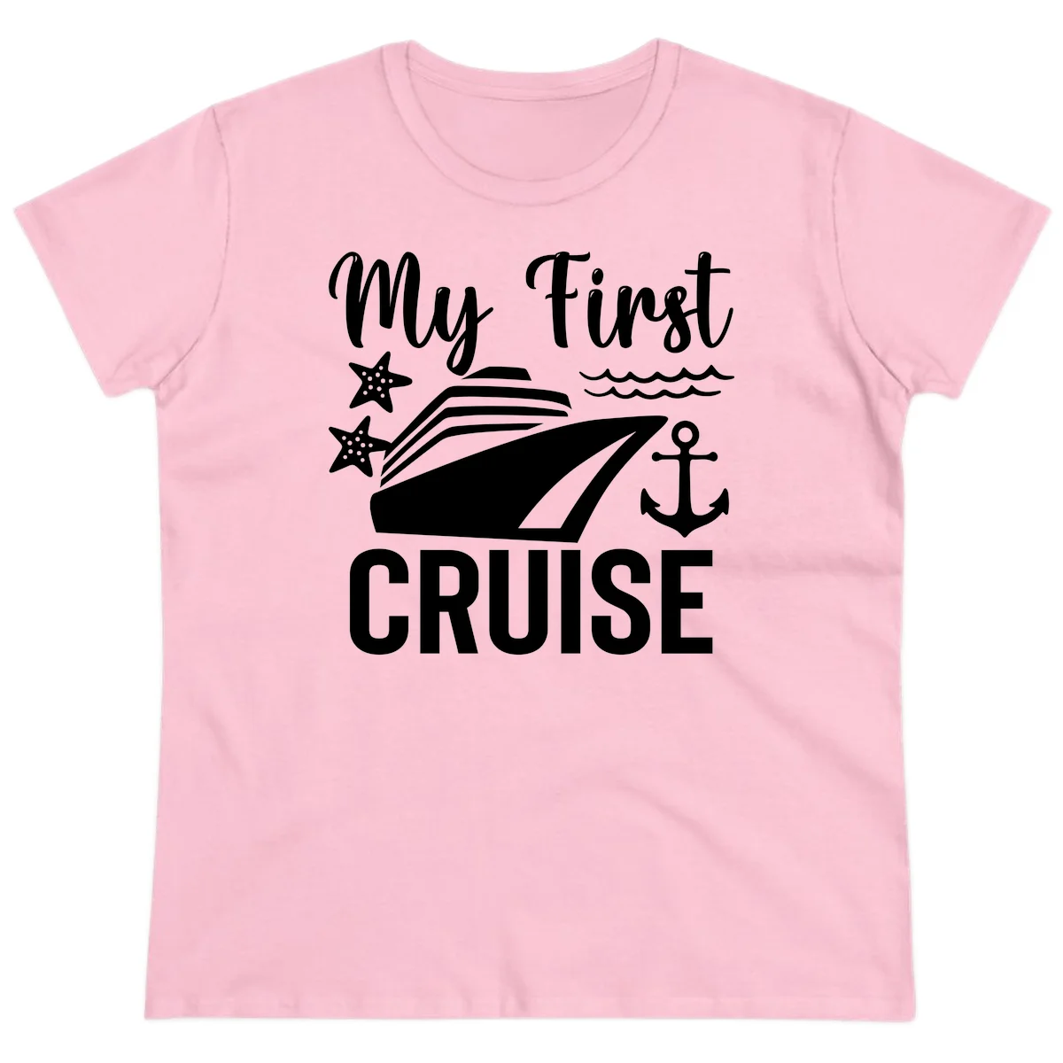 My First Cruise Ladies Tee - Women's Fit in Light Pink