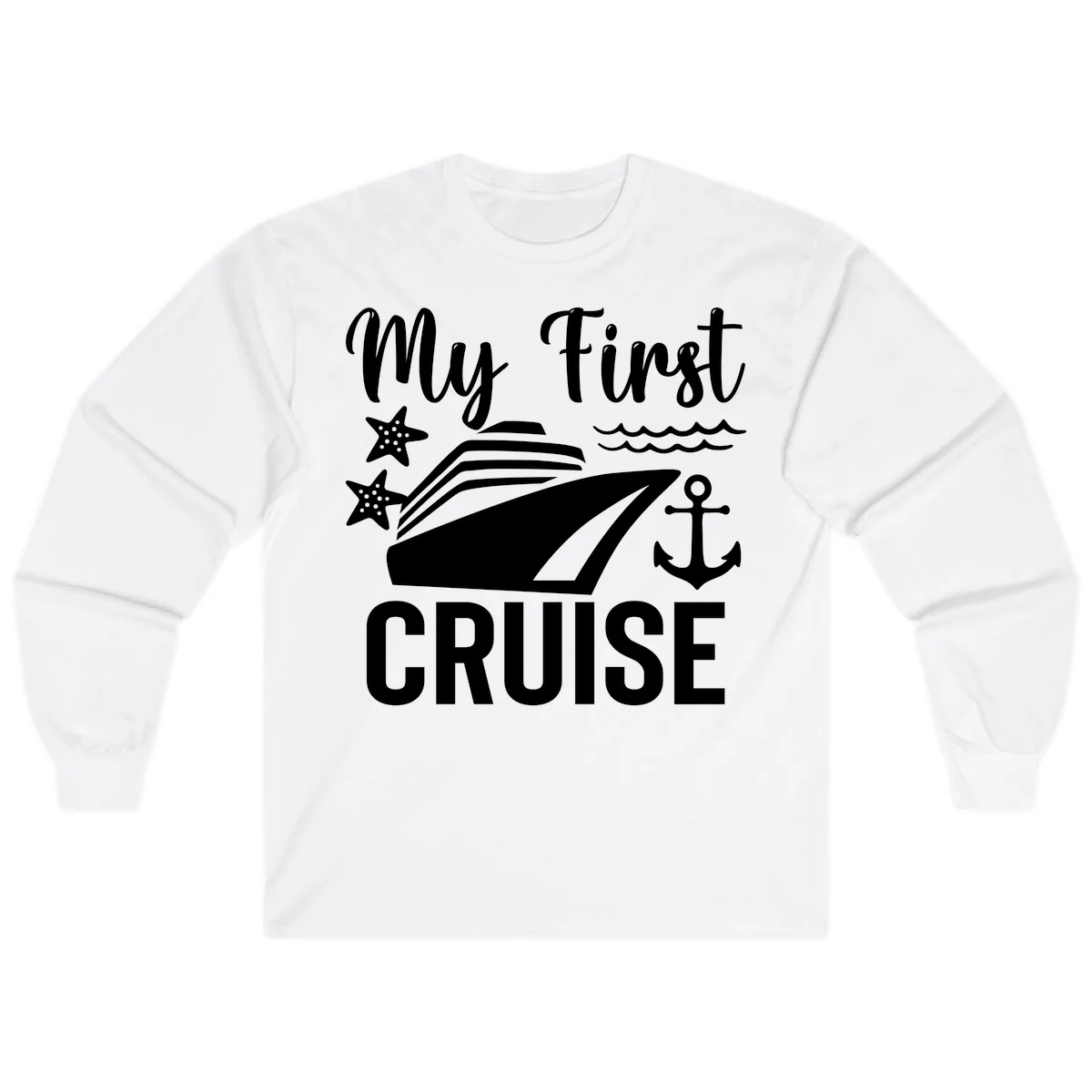 My First Cruise Long Sleeve Shirt - Nautical Fun in White