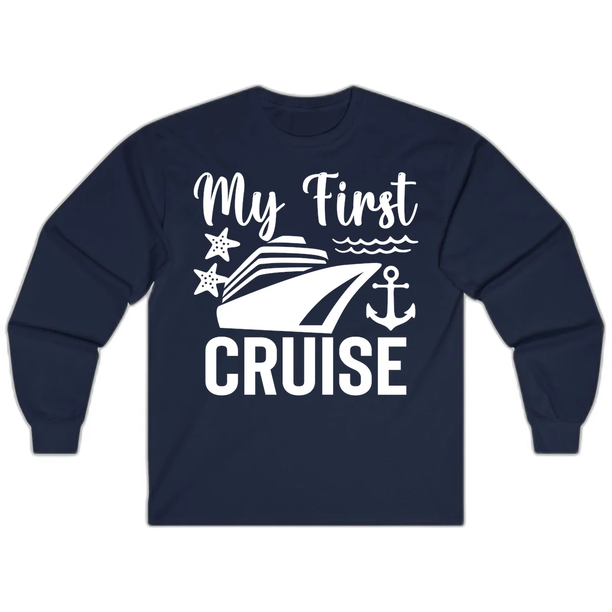 My First Cruise Long Sleeve Shirt - Nautical Fun in Navy