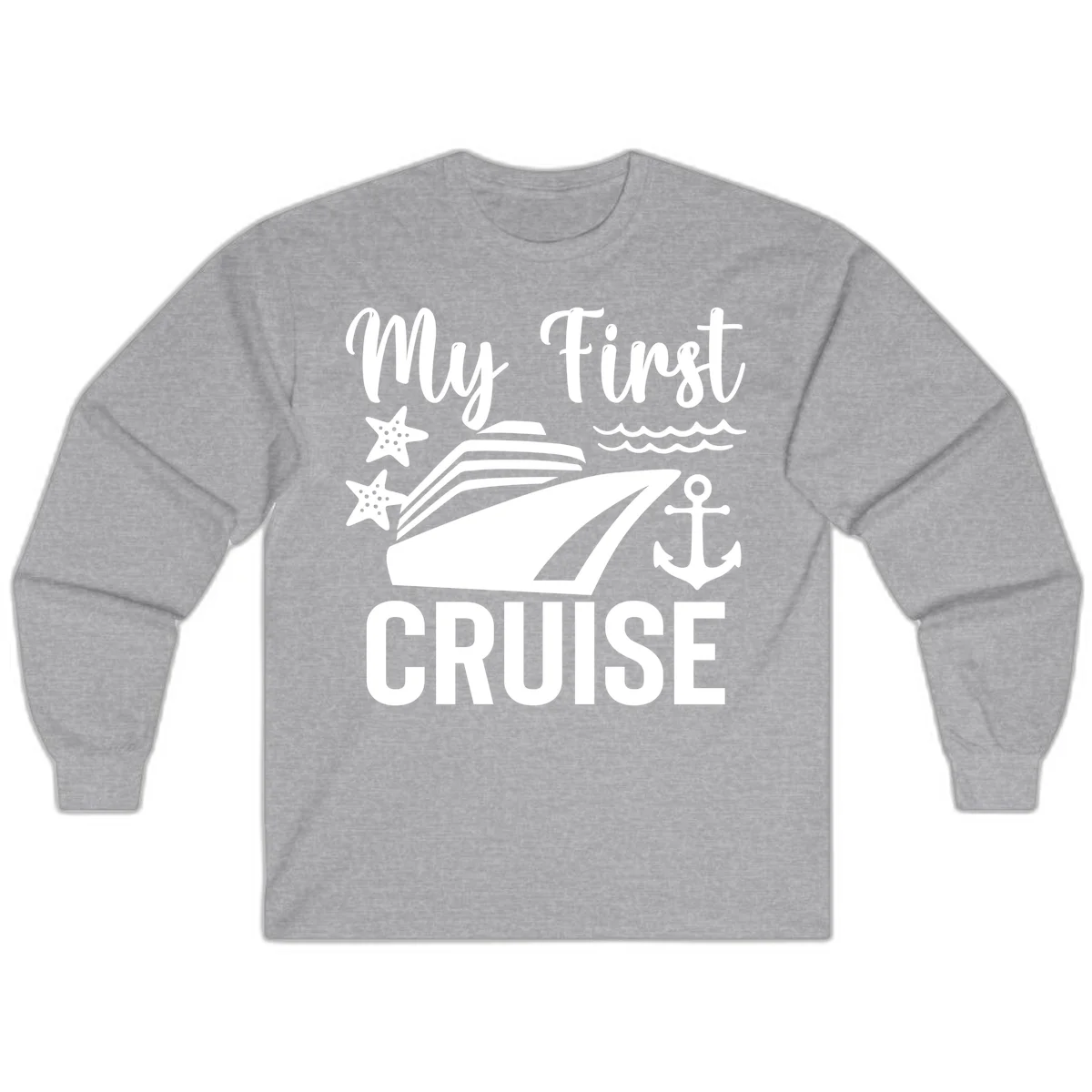 My First Cruise Long Sleeve Shirt - Nautical Fun in Sport Grey