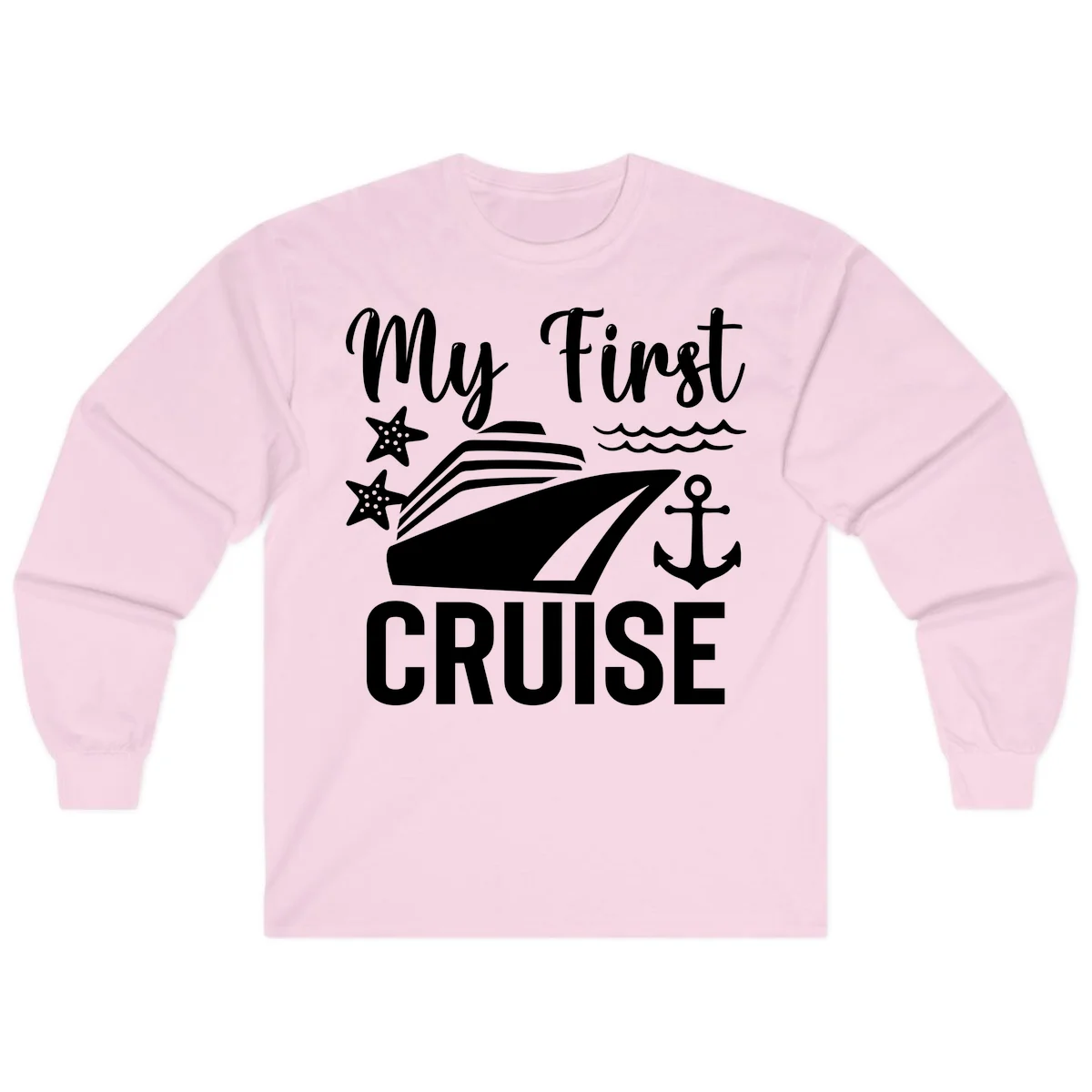My First Cruise Long Sleeve Shirt - Nautical Fun in Light Pink