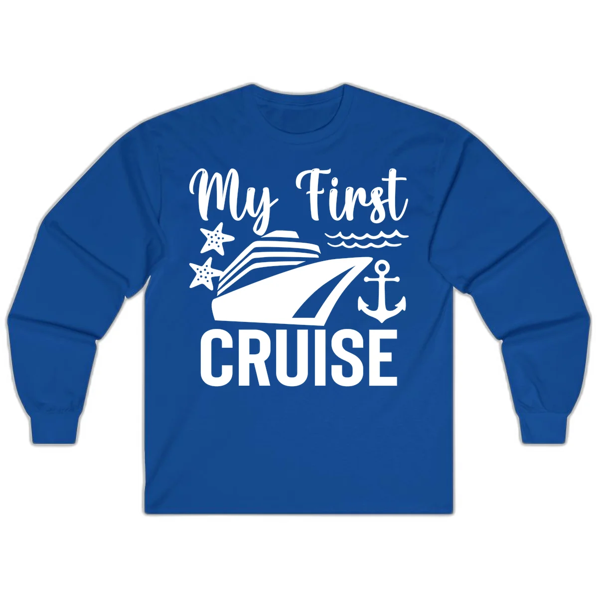 My First Cruise Long Sleeve Shirt - Nautical Fun in Royal