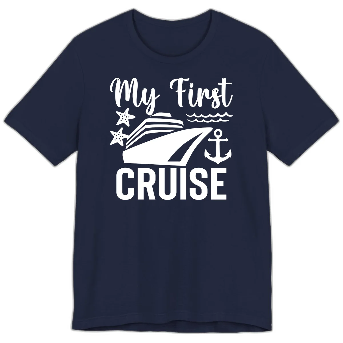 My First Cruise Premium T-Shirt - Smooth Sailing in Navy