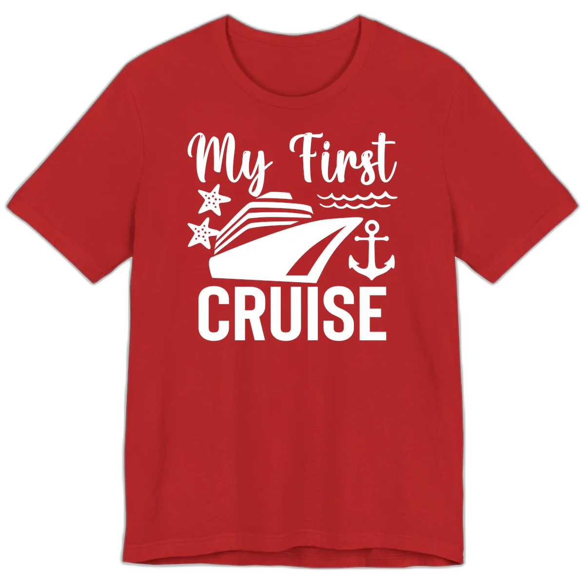 My First Cruise Premium T-Shirt - Smooth Sailing in Red
