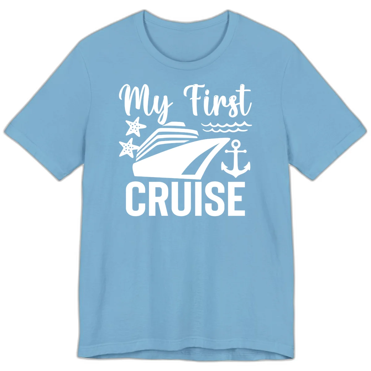My First Cruise Premium T-Shirt - Smooth Sailing in Ocean Blue